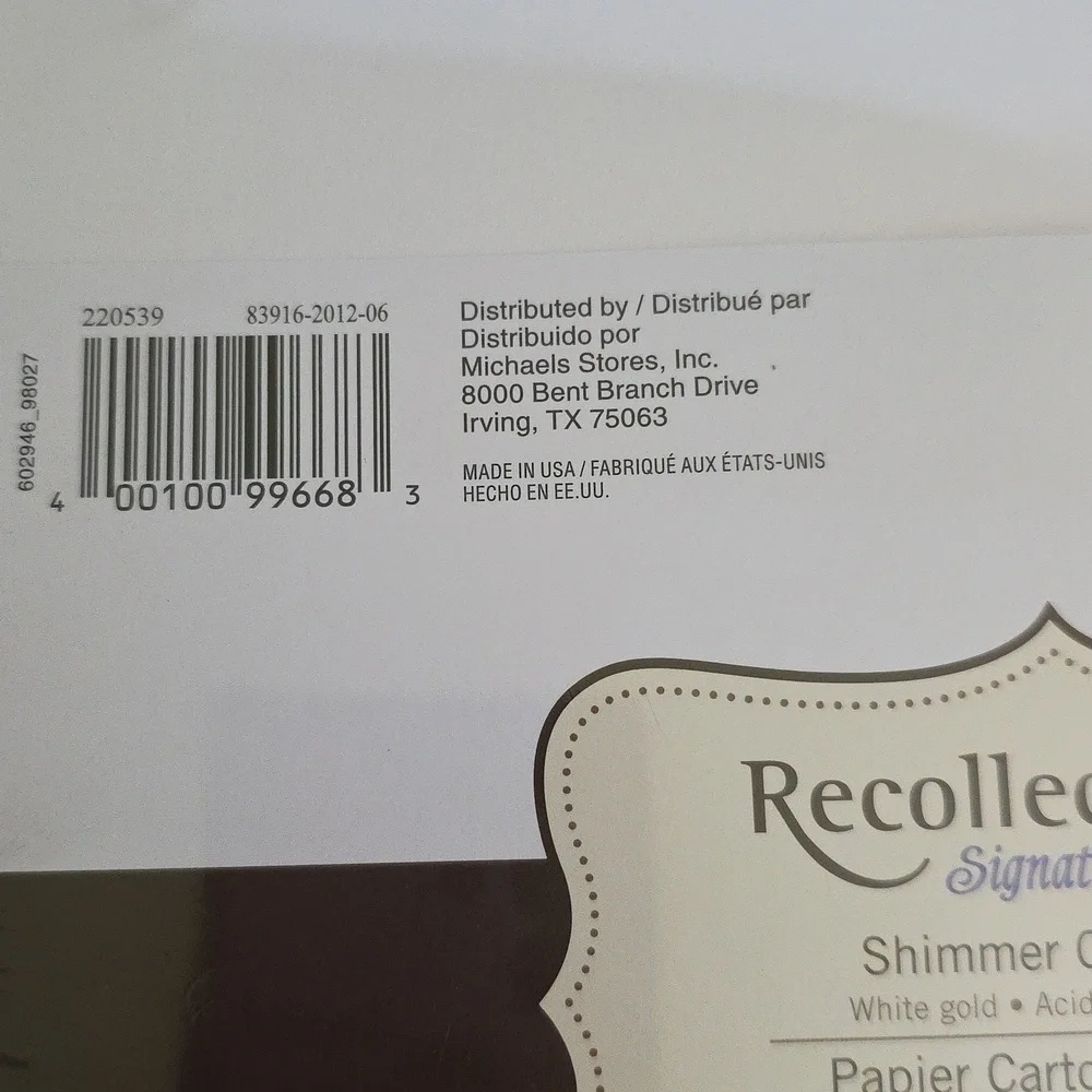 Recollections Cardstock White Gold 8.5